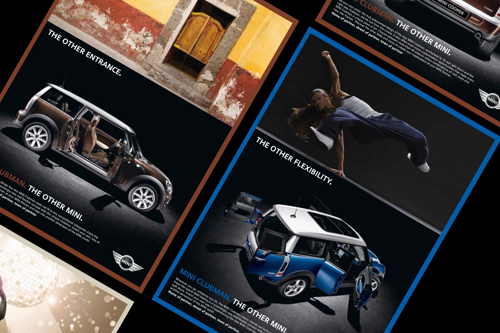 MINI Clubman launch campaign with The Other Entrance and The Other Flexibility motifs