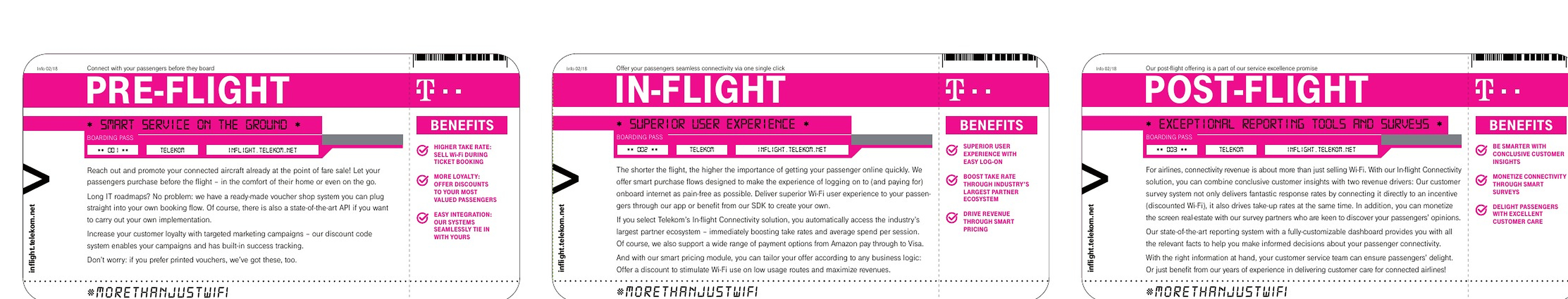 Pre-flight in-flight and post-flight communication modules